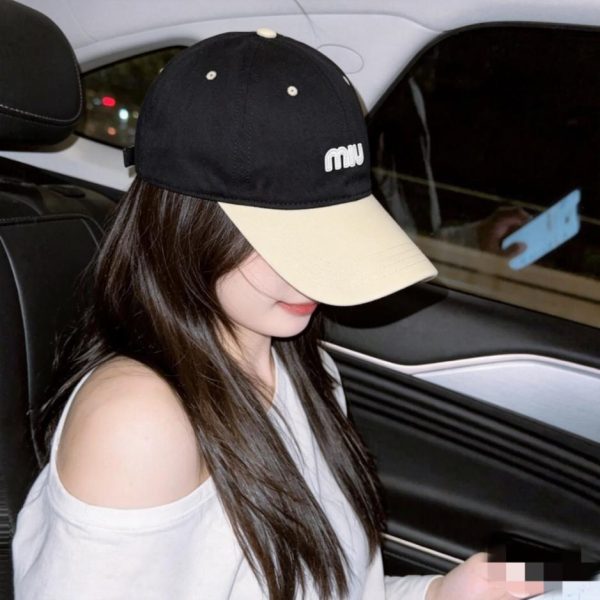designer,replica,clothing,fake,1:1,lv,luxury,high quality MIUMIU New Order Item Embroidered Color Block Baseball Cap (EC5G9M)