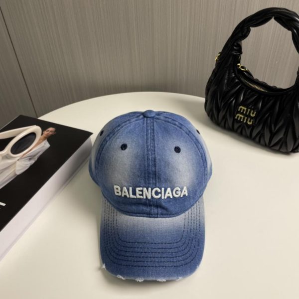 designer,replica,clothing,fake,1:1,lv,luxury,high quality BALENCIAGA New Washed Denim Baseball Cap (HHECIF)