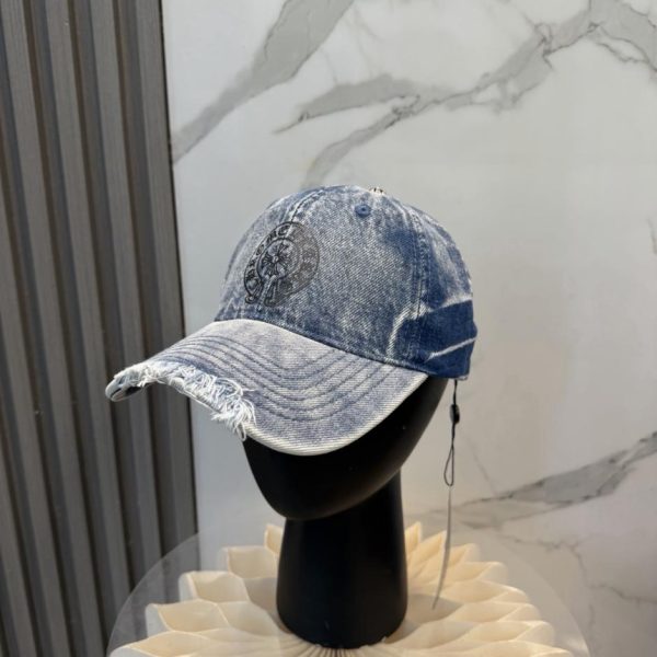 designer,replica,clothing,fake,1:1,lv,luxury,high quality Chrome Hearts New High-Quality Washed Denim Baseball Cap (58OZ84)