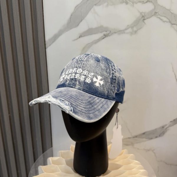 designer,replica,clothing,fake,1:1,lv,luxury,high quality Chrome Hearts New High-Quality Washed Denim Baseball Cap (GDM1HQ)