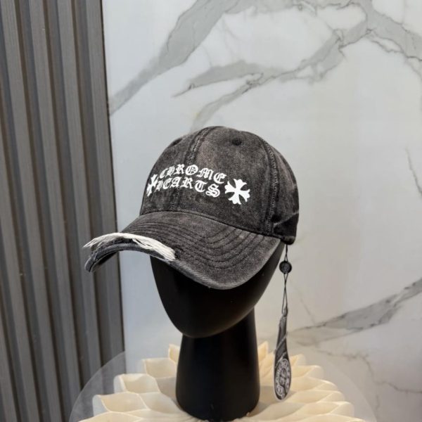designer,replica,clothing,fake,1:1,lv,luxury,high quality Chrome Hearts New High-Quality Washed Denim Baseball Cap (O3NBKQ)