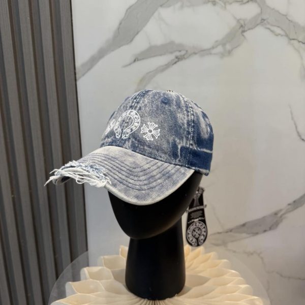designer,replica,clothing,fake,1:1,lv,luxury,high quality Chrome Hearts New High-Quality Washed Denim Baseball Cap (QK5T9W)