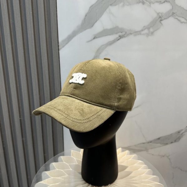designer,replica,clothing,fake,1:1,lv,luxury,high quality Celine Fall/Winter Limited Edition Arc de Triomphe Embroidered Corduroy Baseball Cap (6A0TL5)