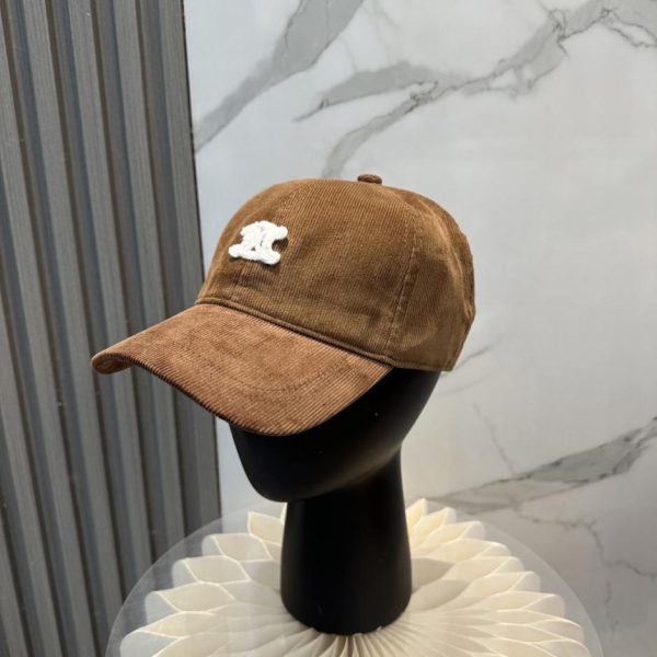 designer,replica,clothing,fake,1:1,lv,luxury,high quality Celine Fall/Winter Limited Edition Arc de Triomphe Embroidered Corduroy Baseball Cap (MK327S)