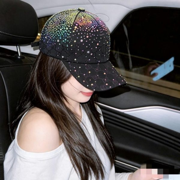 designer,replica,clothing,fake,1:1,lv,luxury,high quality Official website original, high-end new color, rhinestone-embellished GUCCI linen jacquard baseball cap (4855Q6)