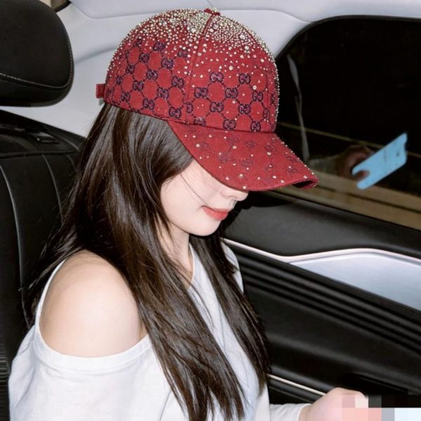 designer,replica,clothing,fake,1:1,lv,luxury,high quality Official website original, high-end new color, rhinestone-embellished GUCCI linen jacquard baseball cap (MDSA2X)