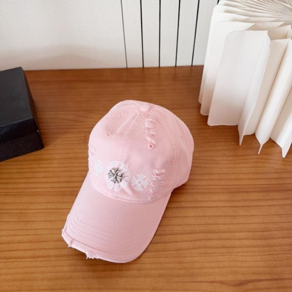 designer,replica,clothing,fake,1:1,lv,luxury,high quality Chrome Hearts Early Spring Korean Style Retro Distressed Ripped Hat Baseball Cap (3Q9I9D)