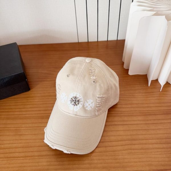 designer,replica,clothing,fake,1:1,lv,luxury,high quality Chrome Hearts Early Spring Korean Style Fashion Retro Distressed Ripped Hat Baseball Cap (3XL2CJ)