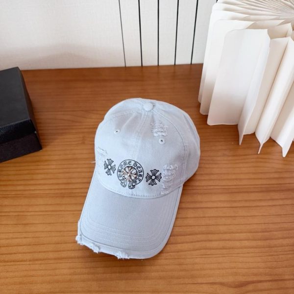 designer,replica,clothing,fake,1:1,lv,luxury,high quality Chrome Hearts Early Spring Korean Style Retro Distressed Ripped Hat Baseball Cap (H4FE53)