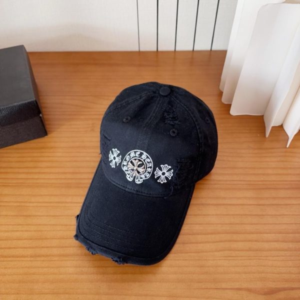 designer,replica,clothing,fake,1:1,lv,luxury,high quality Chrome Hearts Early Spring Korean Style Retro Distressed Ripped Hat Baseball Cap (HX2LV2)