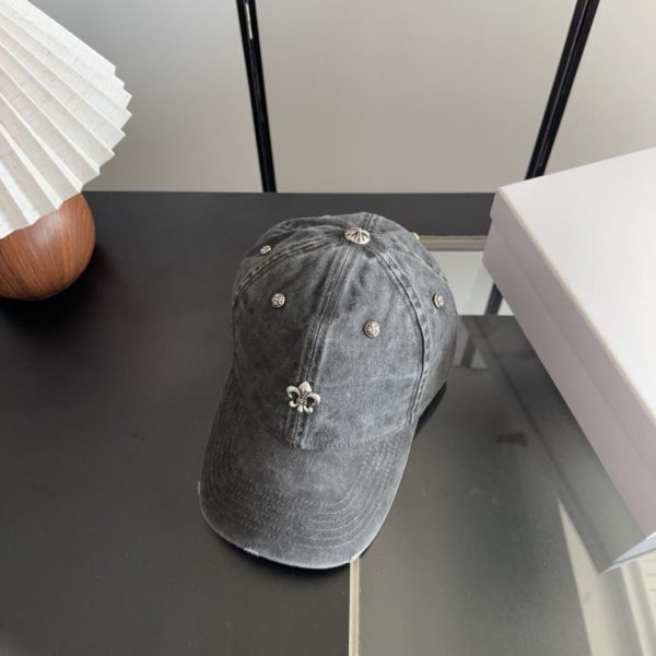 designer,replica,clothing,fake,1:1,lv,luxury,high quality Chrome Hearts Early Spring Korean Style Retro Distressed Ripped Hat Baseball Cap (0X24Z9)