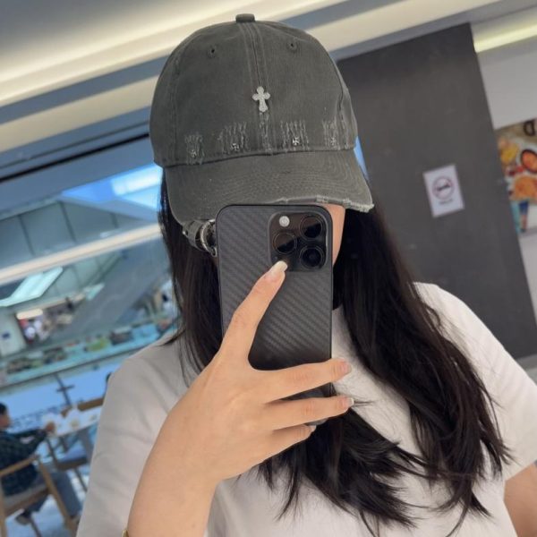 designer,replica,clothing,fake,1:1,lv,luxury,high quality Chrome Hearts Early Spring Korean Style Retro Color-Blocked Denim Baseball Cap (8TQCKX)