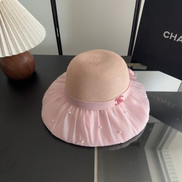 designer,replica,clothing,fake,1:1,lv,luxury,high quality Chanel Patchwork Bow Straw Hat with Premium Braids (6007NC)