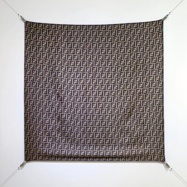 designer,replica,clothing,fake,1:1,lv,luxury,high quality SFD250118 Momme Double-sided 90x90cm Twill Silk Fendi “Full-Panel FF” (TUGF1A)