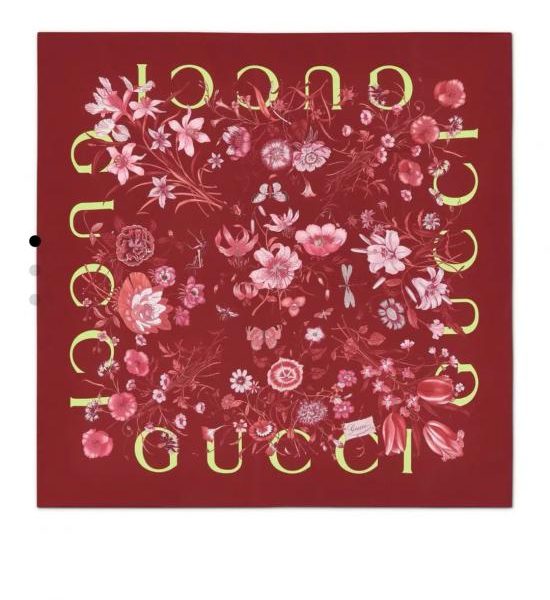 designer,replica,clothing,fake,1:1,lv,luxury,high quality SGC260118 Momme Double-sided 90x90cm Twill Silk Gucci “All-over Floral” (48KE3R)