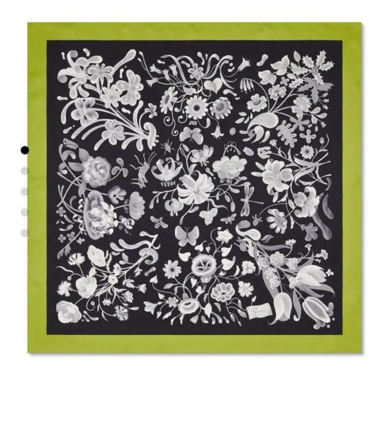 designer,replica,clothing,fake,1:1,lv,luxury,high quality SGC260218 Momme Double-sided 90x90cm Twill Silk Gucci “All-over Floral” (E6YJ0B)