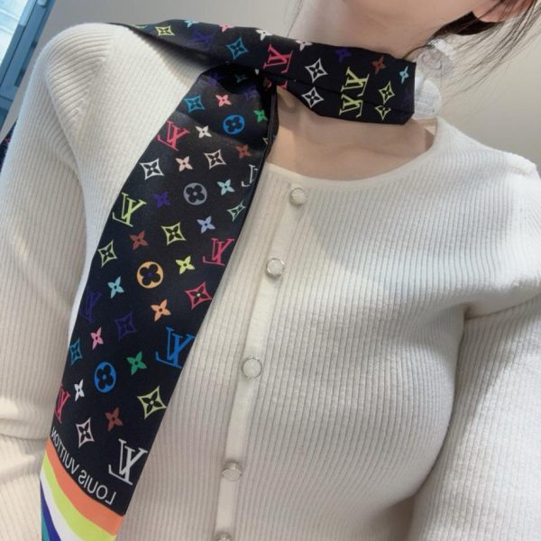 designer,replica,clothing,fake,1:1,lv,luxury,high quality LV heavyweight twill silk scarf/twilly headband (IVOGGL)