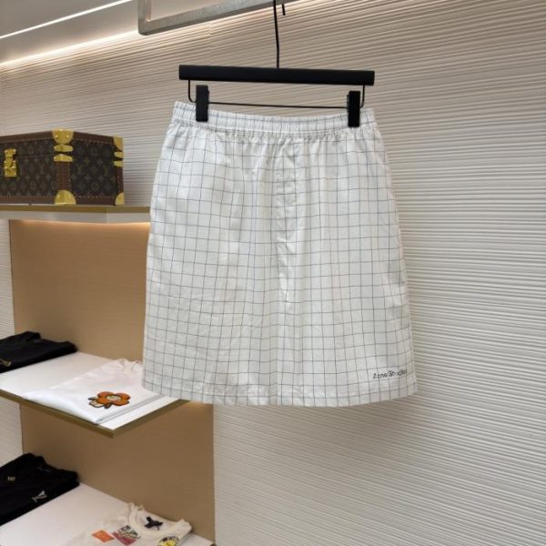 designer,replica,clothing,fake,1:1,lv,luxury,high quality Acne Studios White and Black Striped Checkered Letter Straight-Leg Casual Shorts (3ENYHB)