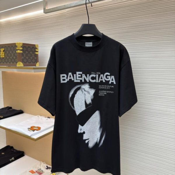 designer,replica,clothing,fake,1:1,lv,luxury,high quality Balenciaga sunglasses print crew neck short-sleeved shirt (0NUAS1)