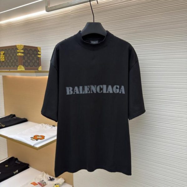 designer,replica,clothing,fake,1:1,lv,luxury,high quality Balenciaga Letter Print Pullover Short-Sleeve T-Shirt (3SR83Q)