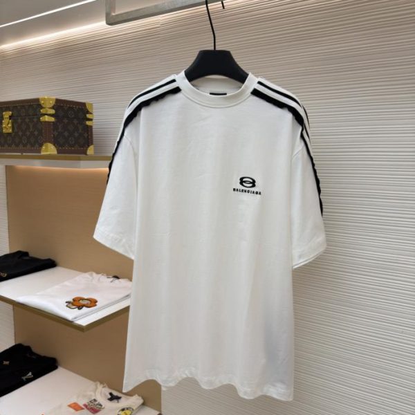 designer,replica,clothing,fake,1:1,lv,luxury,high quality Balenciaga Striped Embroidered T-Shirt Unity Sports Icon (BUATL9)
