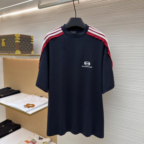 designer,replica,clothing,fake,1:1,lv,luxury,high quality Balenciaga striped embroidered T-shirt, Unity Sports Icon (NEQSCT)