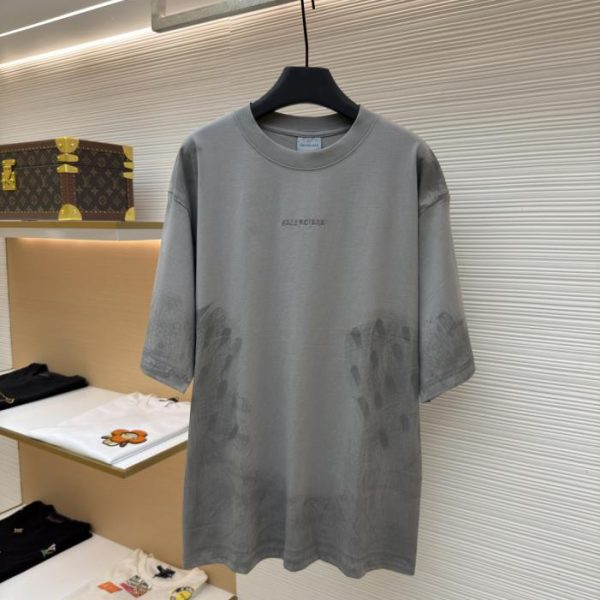 designer,replica,clothing,fake,1:1,lv,luxury,high quality Balenciaga distressed ink embroidered short-sleeved T-shirt (1O9ARI)