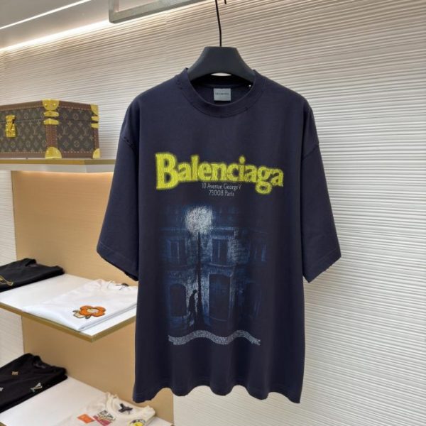 designer,replica,clothing,fake,1:1,lv,luxury,high quality Balenciaga Streetlight Print Crew Neck Short-Sleeve T-Shirt (FK9DCH)