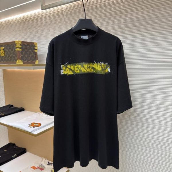 designer,replica,clothing,fake,1:1,lv,luxury,high quality Balenciaga Mismatched Letter Tape Direct Print Short-Sleeve T-Shirt (H14W47)