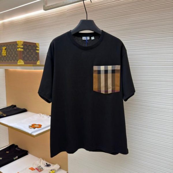 designer,replica,clothing,fake,1:1,lv,luxury,high quality Burberry pocket check short-sleeved shirt (J2MVZD)