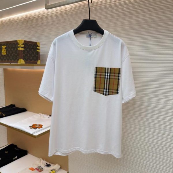 designer,replica,clothing,fake,1:1,lv,luxury,high quality Burberry checkered pocket short-sleeved shirt (TIQLEC)