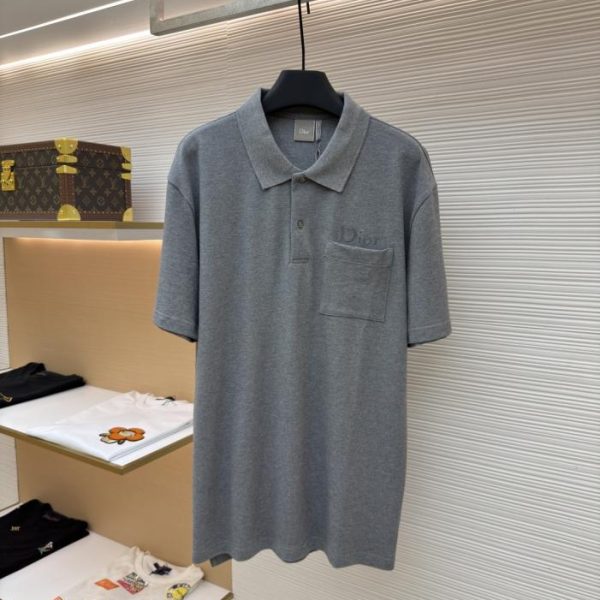 designer,replica,clothing,fake,1:1,lv,luxury,high quality Dior polo shirt with embroidered lettering on the chest (AO54SV)
