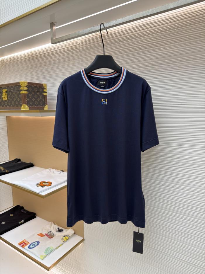 designer,replica,clothing,fake,1:1,lv,luxury,high quality Fendi Crew Neck Embroidered Cotton T-Shirt with Trim (MKXLQU) designer,replica,clothing,fake,1:1,lv,luxury,high quality Fendi Crew Neck Embroidered Cotton T-Shirt with Trim (MKXLQU)