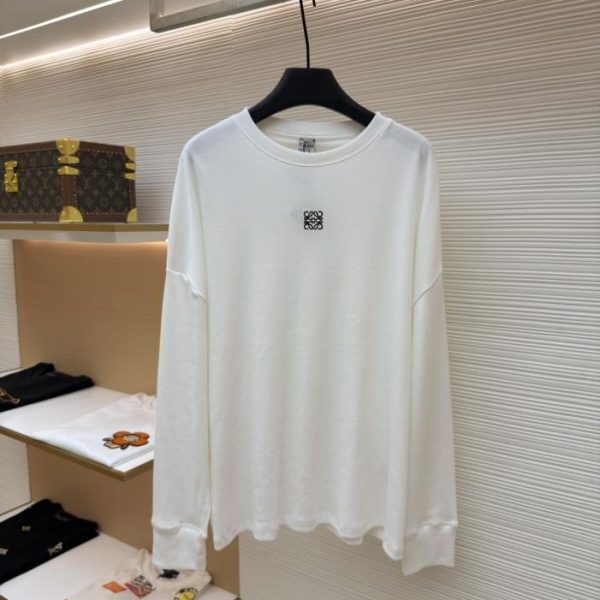 designer,replica,clothing,fake,1:1,lv,luxury,high quality Loewe cotton embroidered logo solid color long-sleeved shirt (2 GETMB)