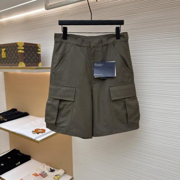 designer,replica,clothing,fake,1:1,lv,luxury,high quality Prada triangle logo blend work shorts (T54Y4Q)