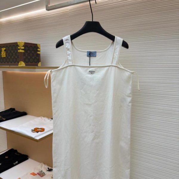 designer,replica,clothing,fake,1:1,lv,luxury,high quality Prada denim overall dress with triangle logo (N2S5CJ)