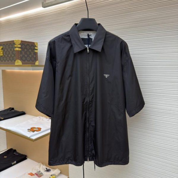 designer,replica,clothing,fake,1:1,lv,luxury,high quality Prada recycled nylon shirt (SUD4JO)