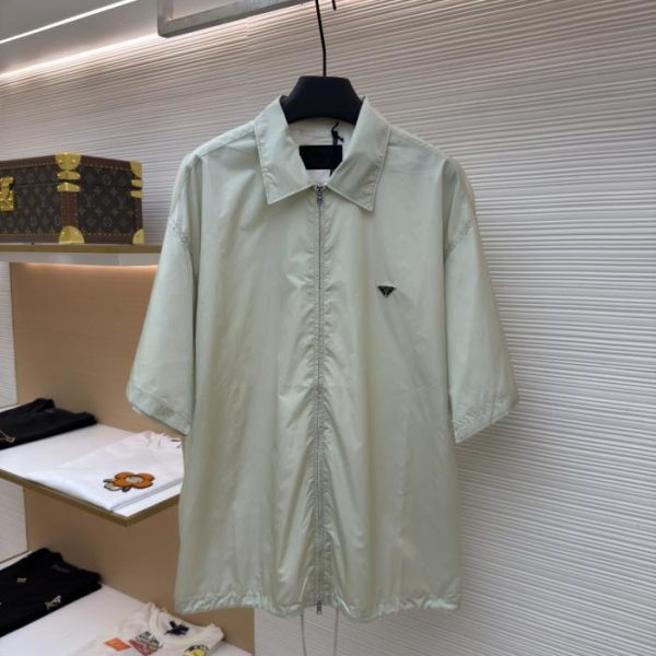 designer,replica,clothing,fake,1:1,lv,luxury,high quality Prada recycled nylon shirt (H4TXX6)