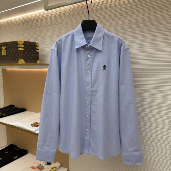 designer,replica,clothing,fake,1:1,lv,luxury,high quality Prada embroidered logo shirt (VNDEEZ)