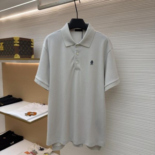 designer,replica,clothing,fake,1:1,lv,luxury,high quality Prada logo embroidered polo shirt (1GJ97Y)