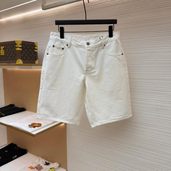 designer,replica,clothing,fake,1:1,lv,luxury,high quality Prada distressed leather label denim shorts (54CX8K)
