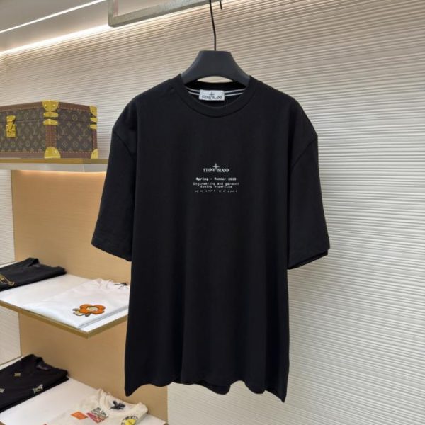 designer,replica,clothing,fake,1:1,lv,luxury,high quality Stone Island Badge Print Short-Sleeve T-Shirt (E3JMXA)