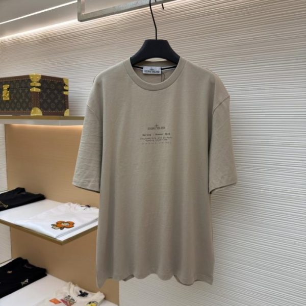 designer,replica,clothing,fake,1:1,lv,luxury,high quality Stone Island Badge Print Short-Sleeve T-Shirt (ZGWUIB)