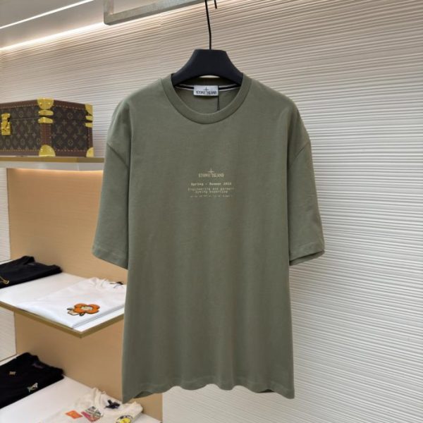 designer,replica,clothing,fake,1:1,lv,luxury,high quality Stone Island Badge Print Short-Sleeve T-Shirt (3H2WH6)