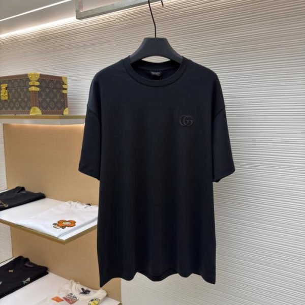 designer,replica,clothing,fake,1:1,lv,luxury,high quality Gucci Black Double G Crew Neck Short-Sleeve T-Shirt (OA3A9V)