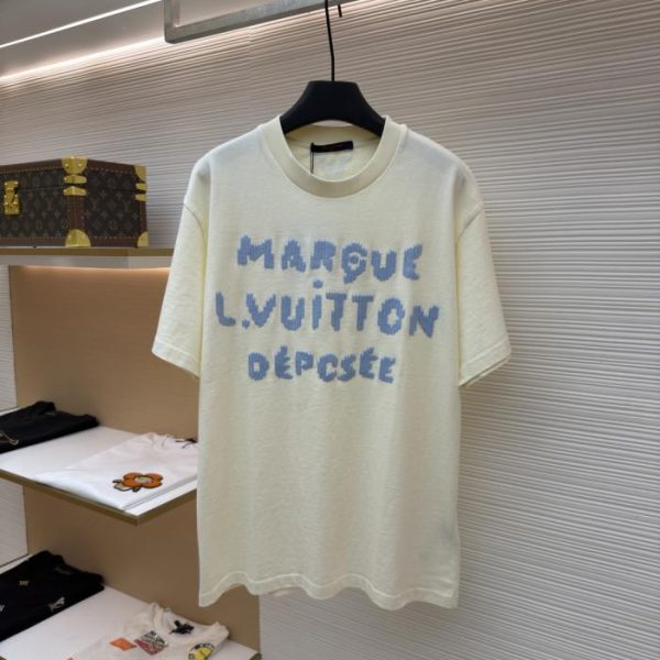 designer,replica,clothing,fake,1:1,lv,luxury,high quality LOUIS VUITTON Printed Knit Crew Neck T-Shirt (OIY5NB)