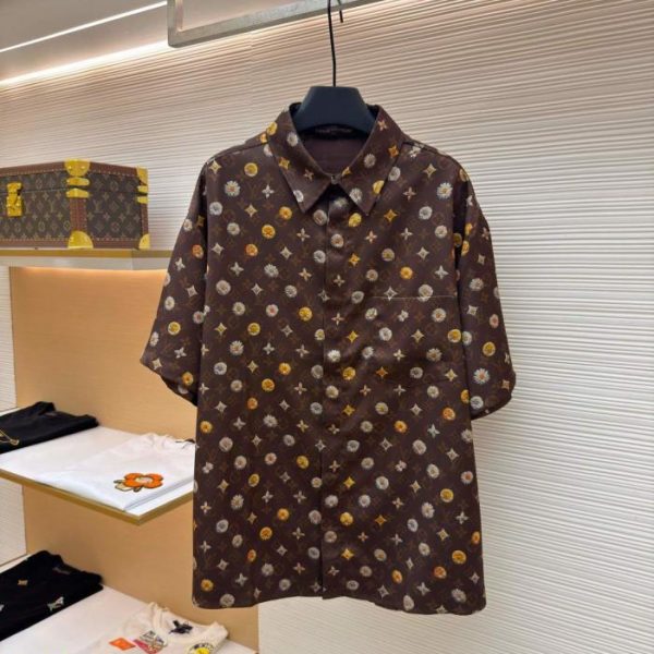 designer,replica,clothing,fake,1:1,lv,luxury,high quality LOUIS VUITTON Letter Print Silk Shirt (L5RW8F)