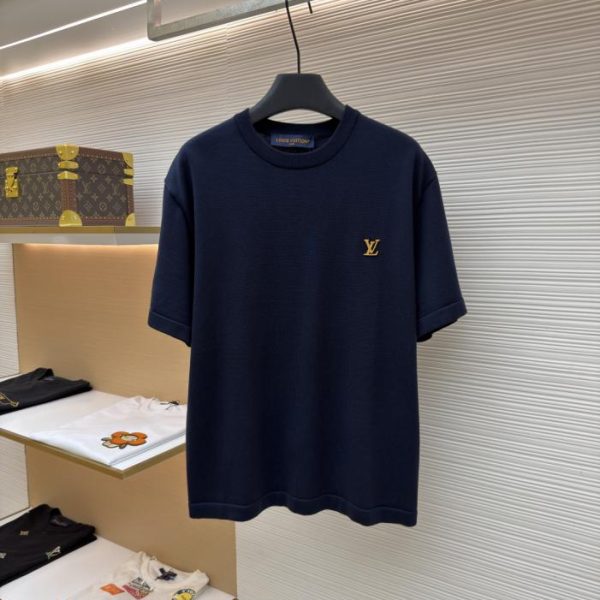 designer,replica,clothing,fake,1:1,lv,luxury,high quality LOUIS VUITTON Letter Leather Label Knit Sweater Short Sleeve (8RFDH4)