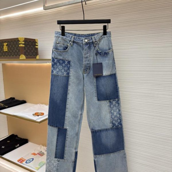 designer,replica,clothing,fake,1:1,lv,luxury,high quality LOUIS VUITTON Patchwork Skateboard Jeans (Q90ZBN)