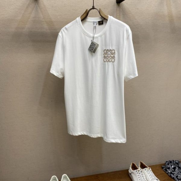 designer,replica,clothing,fake,1:1,lv,luxury,high quality Loewe Lightweight Cotton Embroidered Short-Sleeve T-Shirt (O1X7QK)